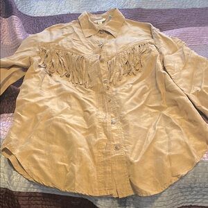 Tan Fringe Women's Blouse